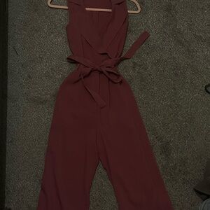 Audrey Parks + Francescas Burgundy Jumpsuit
